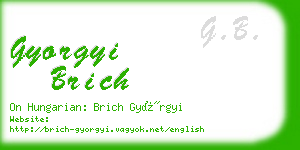 gyorgyi brich business card